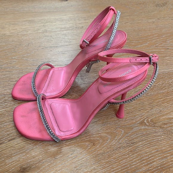 Jonathan Simkhai Pink Satin and Rhinestone Heels - Picture 4 of 8